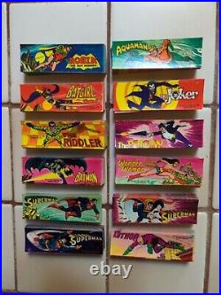 12 Vintage Vending Machine Stickers Batman Wonder Woman 1979 DC Comic Superman