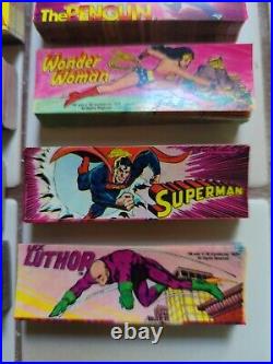 12 Vintage Vending Machine Stickers Batman Wonder Woman 1979 DC Comic Superman