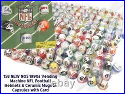 158 Vintage Vending Gumball NOS Official NFL Football Helmets Ceramic Mugs Lot