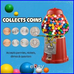 15 Gumball Machine with Stand & Coin Bank Vintage Glass Globe Candy Dispenser