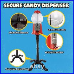 15 Gumball Machine with Stand & Coin Bank Vintage Glass Globe Candy Dispenser