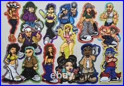 15 Numbered VTG Die-cut Super Hip Hop Kids 2 Vending Machine Stickers, Retro HTF