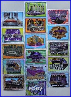 16 Rare VTG Lowrider 1995 Rollin Hard Prism Vending Machine Stickers by OLAES