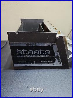 1890 Staats Money Changer Chicago IL, Coin Change Machine original finish Vintag