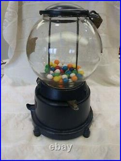 1910 National Novelty Vintage Penny Coin Op Gumball Vending Machine Restored