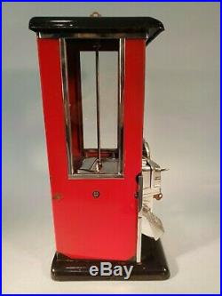 1923 Vintage Antique Black And Red Penny Master Gumball Peanut Vending Machine