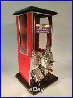 1923 Vintage Antique Black And Red Penny Master Gumball Peanut Vending Machine