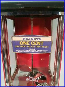 1923 Vintage Antique Black And Red Penny Master Gumball Peanut Vending Machine