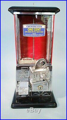 1923 Vintage Antique Black & Red Penny Master Gumball Peanut Vending Machine