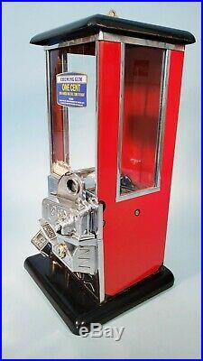 1923 Vintage Antique Black & Red Penny Master Gumball Peanut Vending Machine