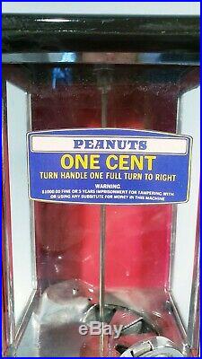 1923 Vintage Antique Black & Red Penny Master Gumball Peanut Vending Machine