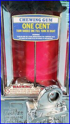 1923 Vintage Antique Black & Red Penny Master Gumball Peanut Vending Machine