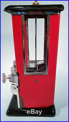 1923 Vintage Antique Black & Red Penny Master Gumball Peanut Vending Machine