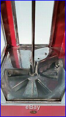 1923 Vintage Antique Black & Red Penny Master Gumball Peanut Vending Machine