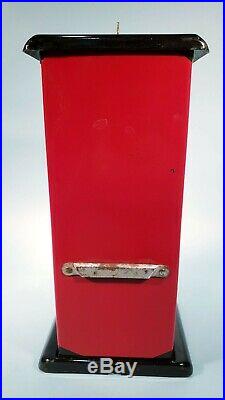 1923 Vintage Antique Black & Red Penny Master Gumball Peanut Vending Machine