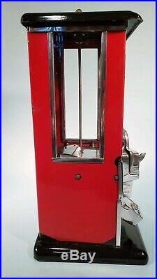 1923 Vintage Antique Black & Red Penny Master Gumball Peanut Vending Machine