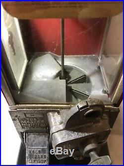 1923 Vintage Antique Black & Red Penny Master Gumball Peanut Vending Machine