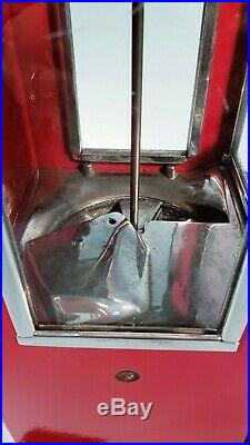 1923 Vintage Antique Black & Red Penny Master Gumball Peanut Vending Machine