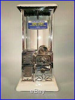 1923 Vintage Antique White Penny Master Gumball Peanut Vending Machine
