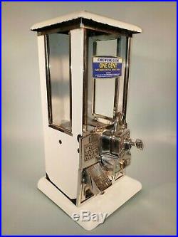 1923 Vintage Antique White Penny Master Gumball Peanut Vending Machine