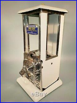 1923 Vintage Antique White Penny Master Gumball Peanut Vending Machine