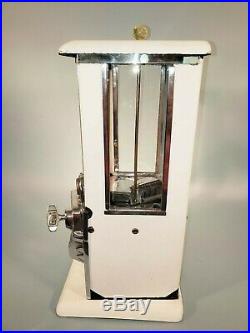 1923 Vintage Antique White Penny Master Gumball Peanut Vending Machine