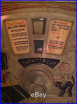 1927 VERY RARE VINTAGE O. D. Jennings Gum Ball & Fortune Teller Trade Stimulator