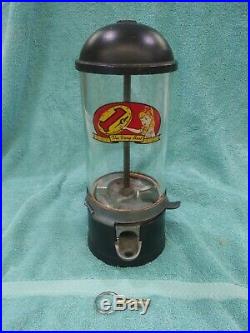 1927 Vintage Penny Coin Op Grandbois Gumball Vending Machine Cast Iron