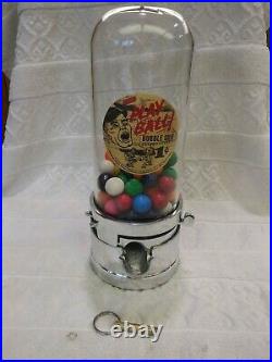 1930's VINTAGE 1 CENT PENNY KING GUMBALL VENDING MACHINE COIN OP GUM DISPENSER