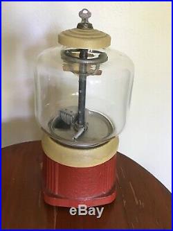 1930's Vintage Atlas Ace Penny Coin Op Bulk Vending Gumball Candy Peanut Machine