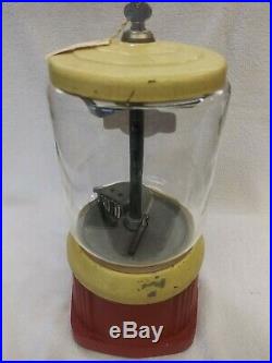 1930's Vintage Atlas Ace Penny Coin Op Bulk Vending Gumball Candy Peanut Machine