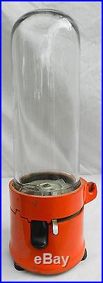 1930s Orange Vintage Vendex 1 Cent Gumball Machine Vending Original Glass