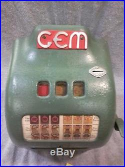 1936 Vintage Gem Coin Op Trade Stimulator Cigarette Slot Machine Gumball Vending