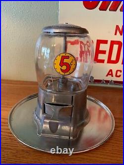 1940's -50s Vintage Counter Top Abbey Cash Tray 5c Nickel Vending Machine Small