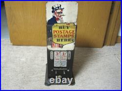 1940's Schermack Uncle Sam Postage Stamp Machine Vintage Antique Vending