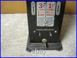1940's Schermack Uncle Sam Postage Stamp Machine Vintage Antique Vending