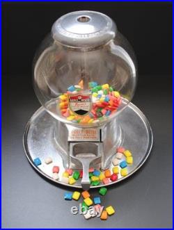 1940's VINTAGE ABBEY CASH TRAY NICKEL CANDY NUT VENDING MACHINE Working Cond