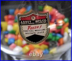 1940's VINTAGE ABBEY CASH TRAY NICKEL CANDY NUT VENDING MACHINE Working Cond