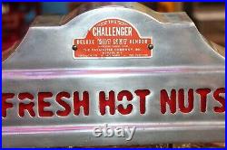 1940s The Challenger Deluxe Hot Nut Peanut Vendor 5/10 Cent Vending Machine