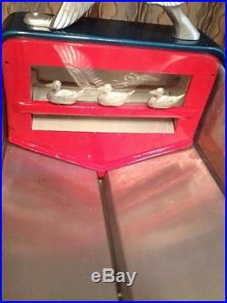 1940s VINTAGE SILVER KING DUCK HUNTER GUM BALL PENNY ARCADE GAME