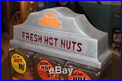 1940s Vintage Challenger Hot Nuts Coin-operated peanut vending machine on stand