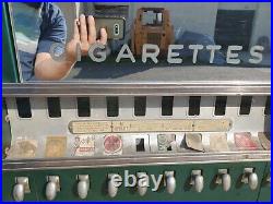 1940s Vintage PX Cigarette Vending Machine Reverse painted glass 10 pull Deco