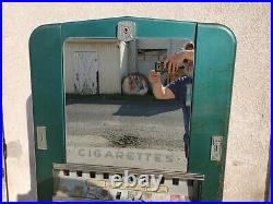 1940s Vintage PX Cigarette Vending Machine Reverse painted glass 10 pull Deco