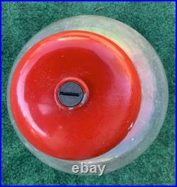1940s Vintage Red Cast Iron Gumball Machine with Glass Globe Made in USA