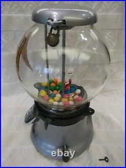 1946 Vintage Penny Columbus Model 46 Gumball Vending Machine Coin Op Restored