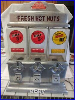 1947 Vintage Challenger Coin Op Fresh Hot Nuts Vending Machine