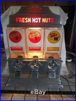 1947 Vintage Challenger Coin Op Fresh Hot Nuts Vending Machine