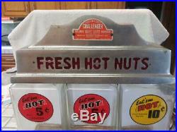 1947 Vintage Challenger Coin Op Fresh Hot Nuts Vending Machine