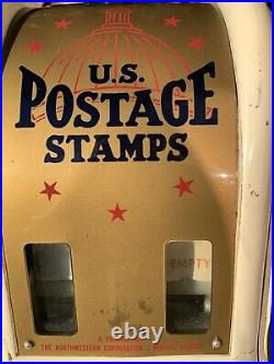 1950's VINTAGE NORTHWESTERN U. S. POSTAGE STAMP COIN OP VENDING MACHINE NATIONAL