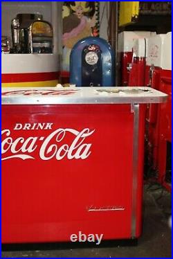 1950's Vintage Coca-Cola Cooler Victor Refrigerator 2 Drawer Bar